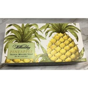 WILLIAMSBURG Pineapple Triple Milled Soap 3 Sealed Bars Virgin Olive Oil NEW!